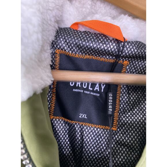 OROLAY Green Zip Front Thickened Down Coat Jacket Women's Plus Size 2XL NWT - Picture 7 of 16